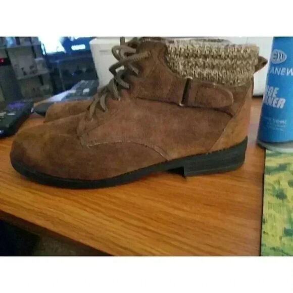Rugged Outback Boots Lace-Up "Suede" Leather Upper Brown Sz 7.5M Women's A14 - Picture 1 of 7